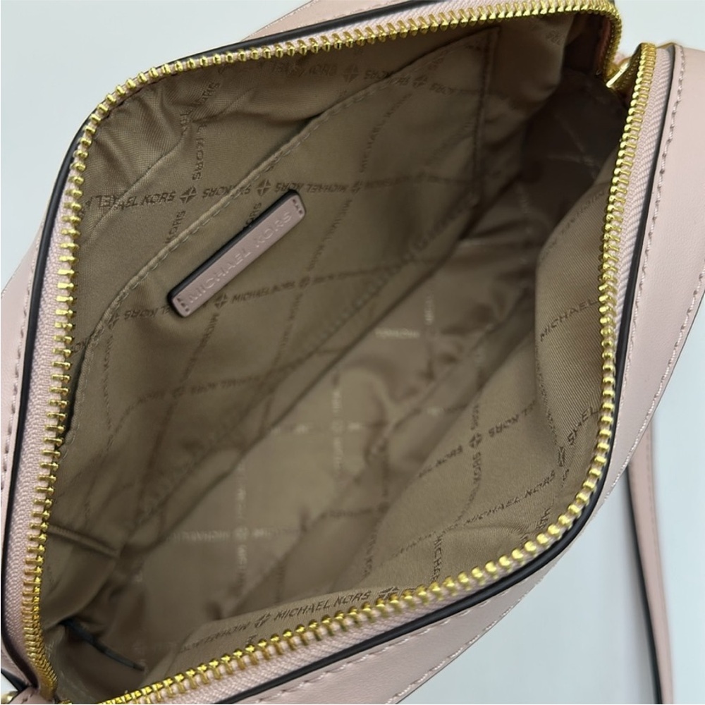 Michael Kors Jet Set Large Ombré Signature LogoEast West Crossbody Powder Blush - Picture 10 of 12